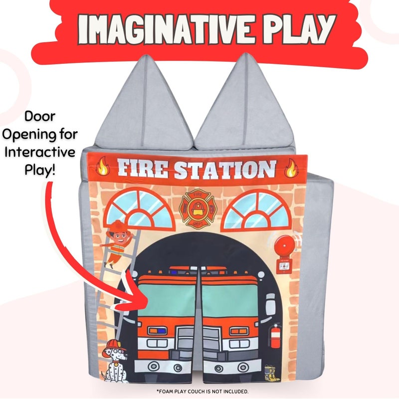 Couch Swag Play Panel for Childrens Foam Sofa Kids Couch (Firehouse) - Image 4